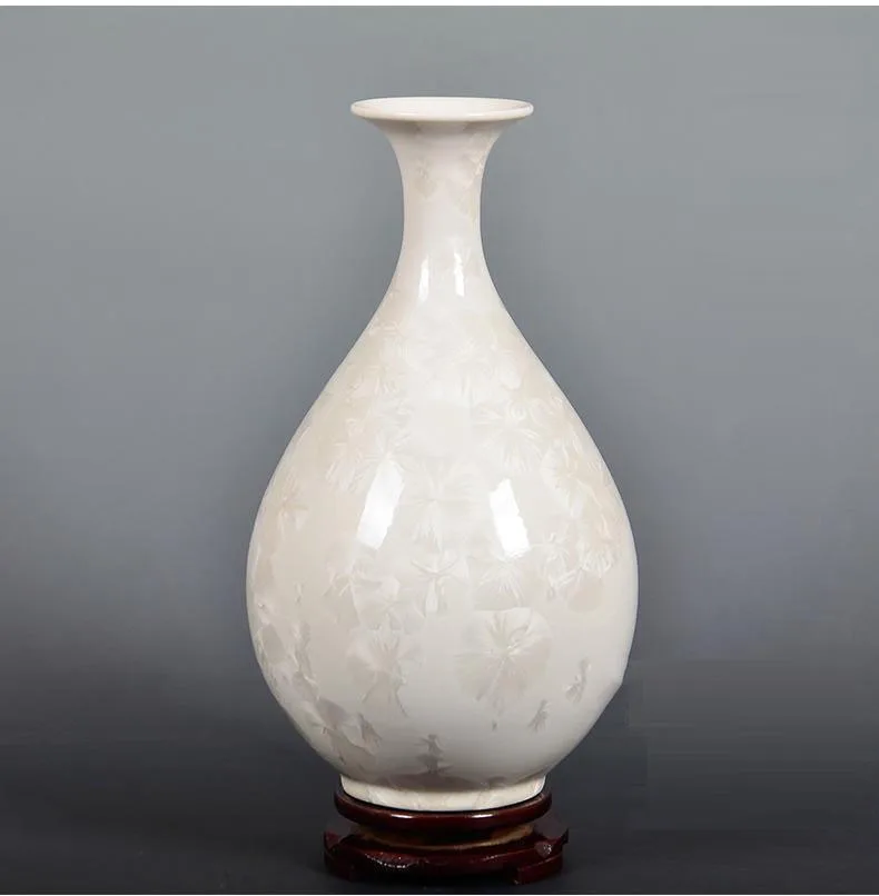 Керамика Jingdezhen обожженная в печи кристаллическая глазурь ваза высокая белая глина домашнее украшение творческие предметы мебели подарки