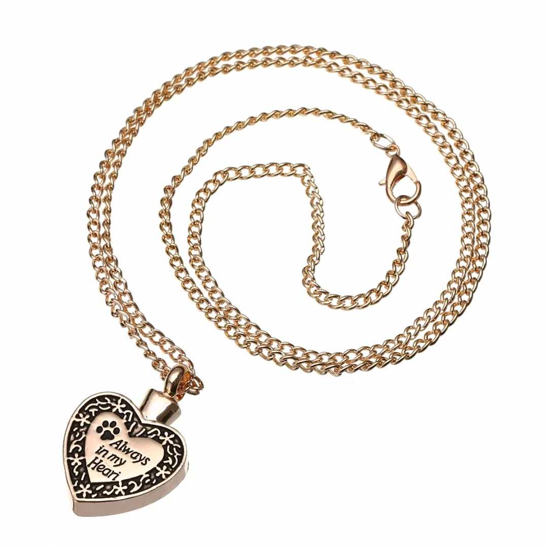 Cremation Urn Pendant Necklace Classic Mini Rose Gold Ash Holder Lonk Memorial Chian Necklaces Collar Charming Jewelry