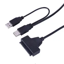 Универсальный Usb 2,0 до 7 15 22pin Sata адаптер Кабели внешний мощность для 2,5 ''Ssd Hdd жесткий диск конвертер