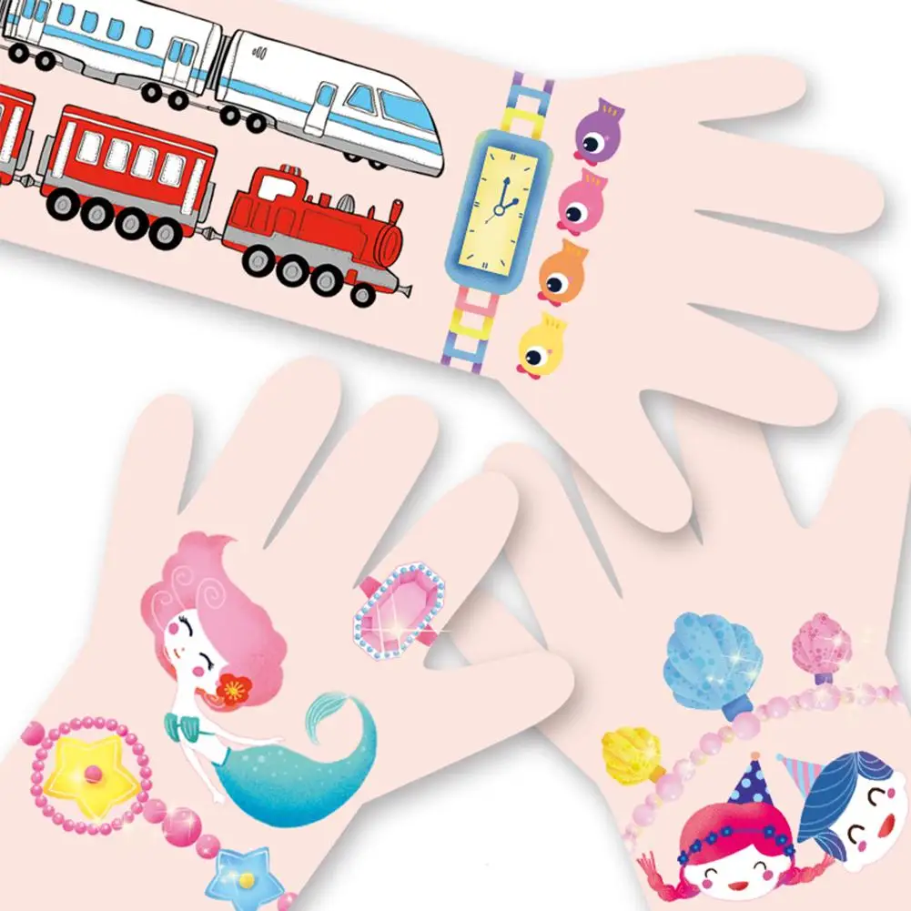Child Tattoo Stickers Cute Cartoon Waterproof Non-toxic Arm Face Stickers Puffy Kids Stickers For Children Scrapbooking