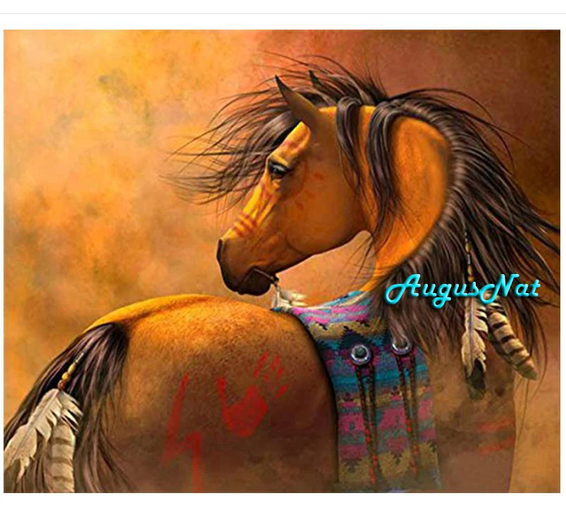 horse diamond painting cross stitch scenery wall art animals home decor