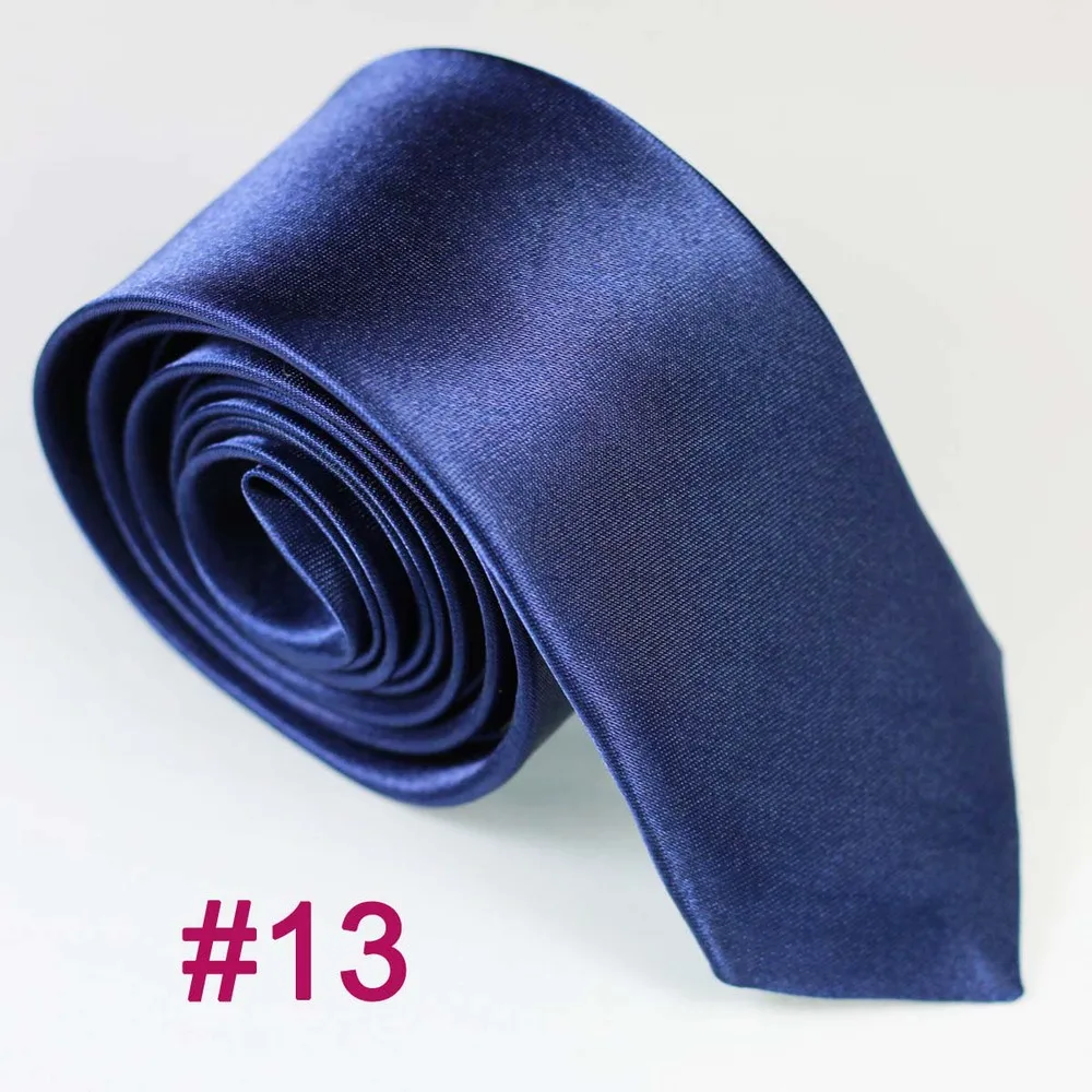 Партия 10 штук " полиэстер тонкий сплошной цвет Тонкий Галстук Узкий Тонкий галстук Повседневная Галстук Gravatas cravate № 1 до#20 - Цвет: Color 13
