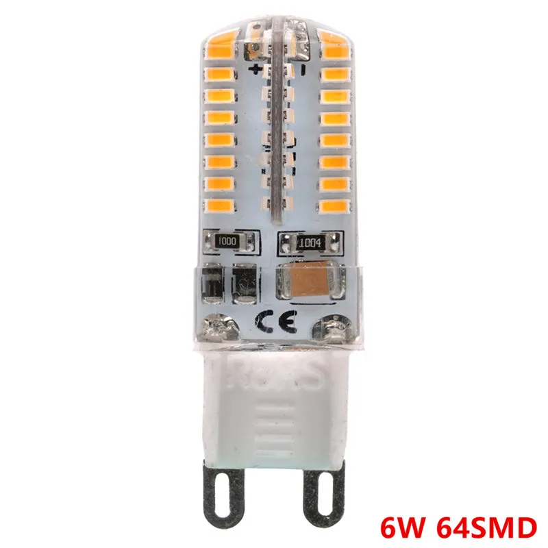 Мини G9 светодиодный светильник 6 Вт/9 Вт AC220V/110 В 3014 SMD 64/104 светодиодный S Холодный/теплый белый люстра светильник Замена галогенные огни