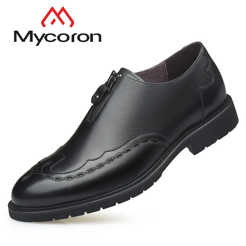 

Mycoron Luxury Fashion Brand Handmade Bullock Carved 100% Genuine Leather Men'S Comfortable Soft Bottom Business Casual Shoes