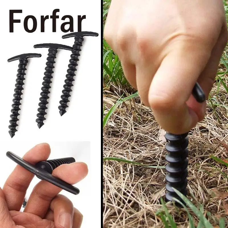 Forfar 5 шт пластиковый винт в кемпинге тент колья гвоздь спираль колышки