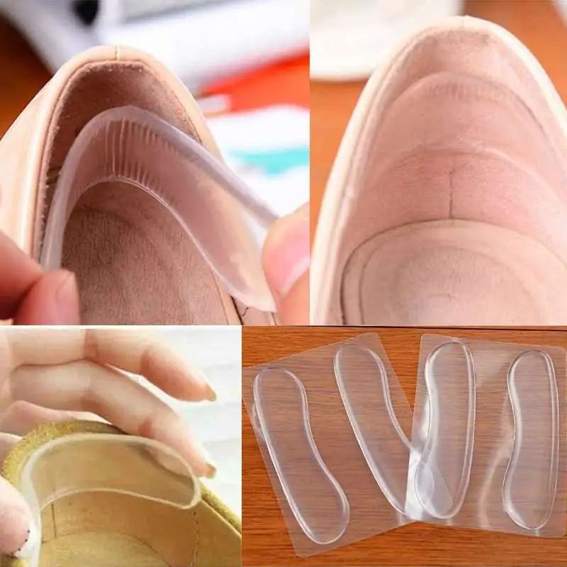 Unisex Silicone Gel Heel Cushion Foot Care Shoe Insert Pad Insole For High Heel