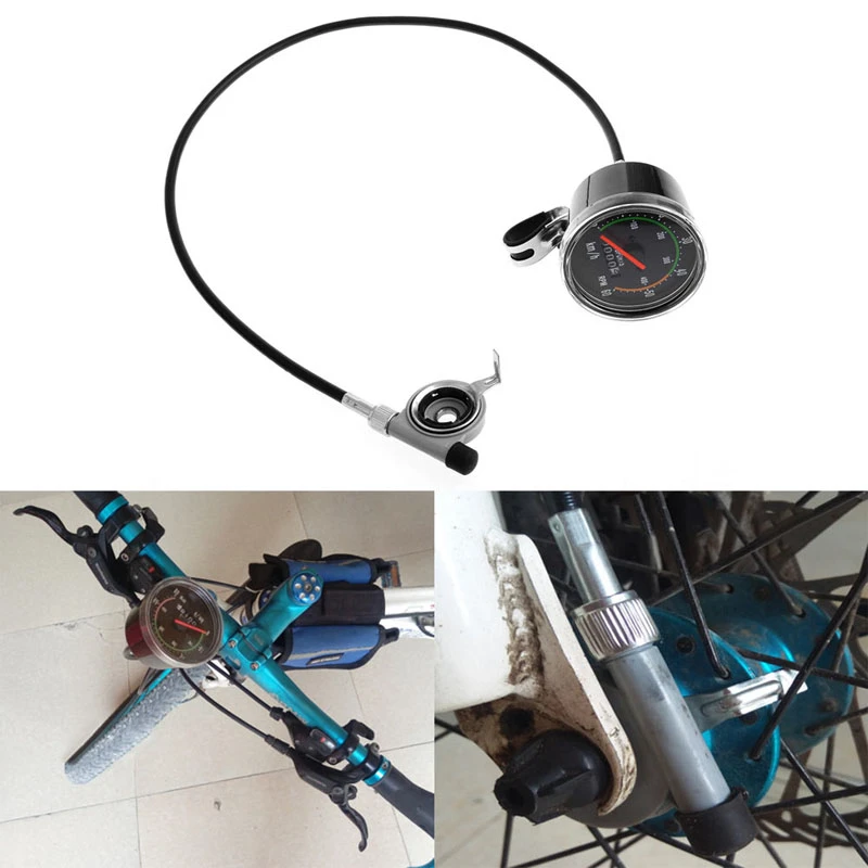 

Plastic Waterproof Bicycle Bike Speedometer Analog Mechanical Odometer With Hardware for 2.2 cm Handle New