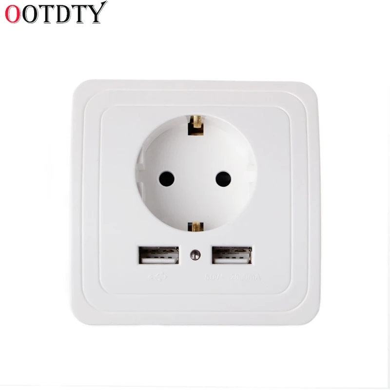 OOTDTY двойной USB порт 5 в 2 А электрическое настенное зарядное устройство адаптер