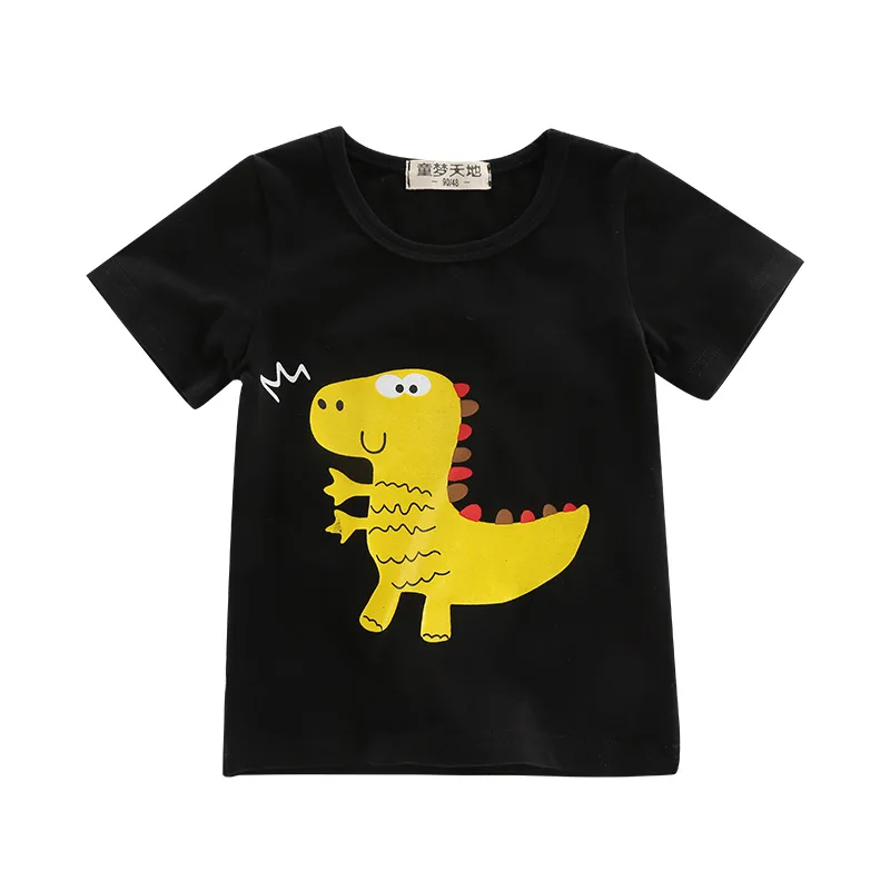 

Boy Girls T shirt Summer Cartoon Dinosaur Print Short Sleeve T-shirt Clothes For Kids Tshirt Clothing Children Tee Tops Costum