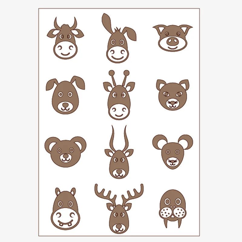 

New Cute Animals Avatar Metal Cutting Dies Deer Dog Pig Bear Hippo Craft dies for DIY Scrapbooking Paper Cut Cards Stamps