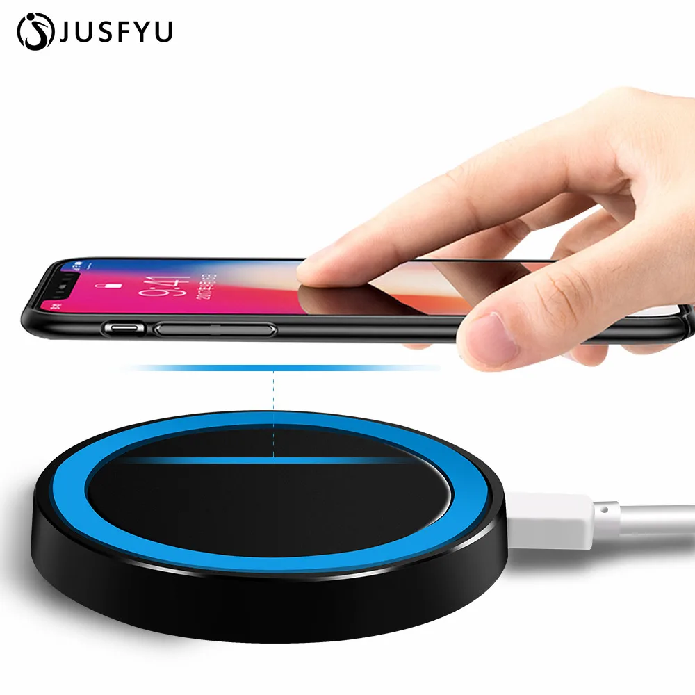 

JUSFYU Mini Qi Wireless Charger USB Charge Pad Charging For iPhone X 8 8 Plus Nokia Samsung Galaxy S6 S7 Edge S8 Plus Note 5 8