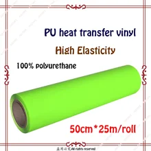 50 см* 25 м Флуоресцентный цвет Горячая Распродажа высокая эластичность htv винил для купальников горячий пресс пленка винил
