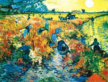

Red Vineyard Van Gogh Arts Handmade Needlework Embroidery DIY Cross Stitch Kits Crafts 14CT Unprinted Home decor wall Arts