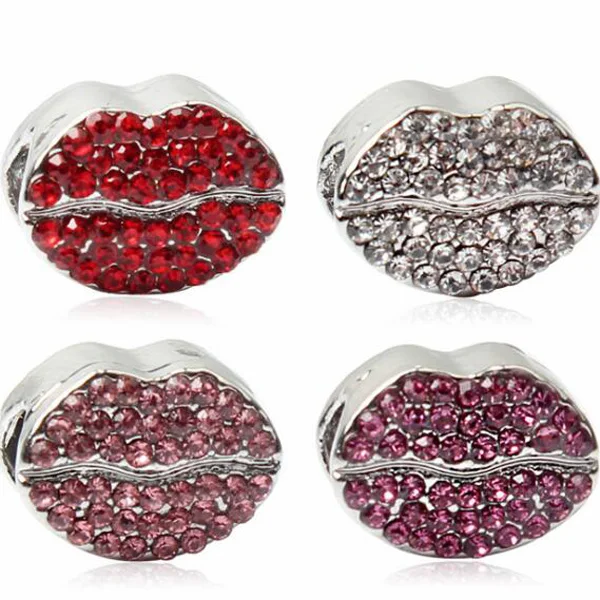 Buy Maxi Colorful Beads Lips Crystal Charms Beads Fit