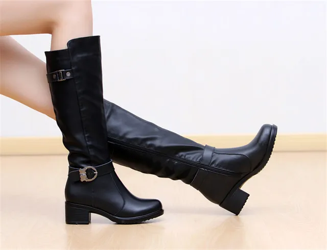 Fashion Women Boots Knee High Slim Boots Solid Colors Riding Women ...