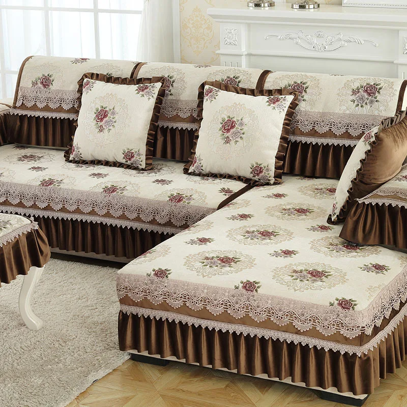 Новые утолщенные чехлы для диванов жаккардовые Цветочные полотенца для диванов Нескользящие секционные чехлы для диванов домашний текстиль dec almofadas