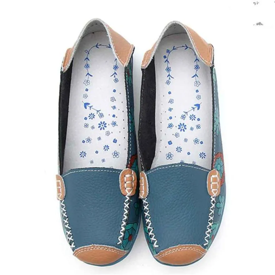 Zapatos Mujer/Новая женская кожаная обувь лоферы мягкая повседневная на плоской