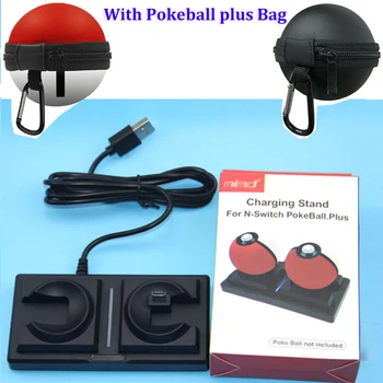 

For Switch NS Poke Ball Plus Controller Pokeball Eevee Power Supply Dual Port Type-C Charger Dock Station Charging Standing Desk