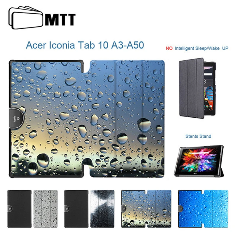 МТТ магнитных флип капли дождя чехол для acer Iconia Tab 10 A3-A50 10,1 "тонкий планшет стенд Кожа PU защитный чехол
