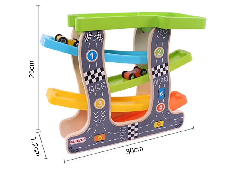 Горячая деревянная скользящая машинка игрушки для детей Mingta смешная железнодорожная машина классические деревянные скоростные гонки детские игрушки подарки QB05 - Цвет: Style 2
