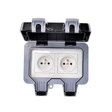 Ip66 класс водонепроницаемый брызговик двойной двухпозиционный Европейская французская вилка Европейский стандарт настенная розетка