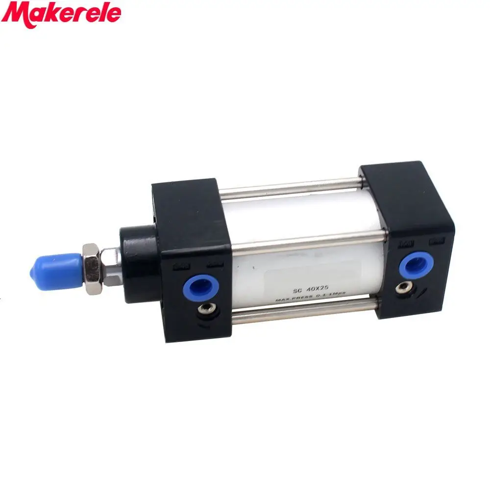 

Pneumatic Cylinder Free Shipping Double Acting Air Cylinder 40mm Bore 25mm Stroke SC40-25 Makerele