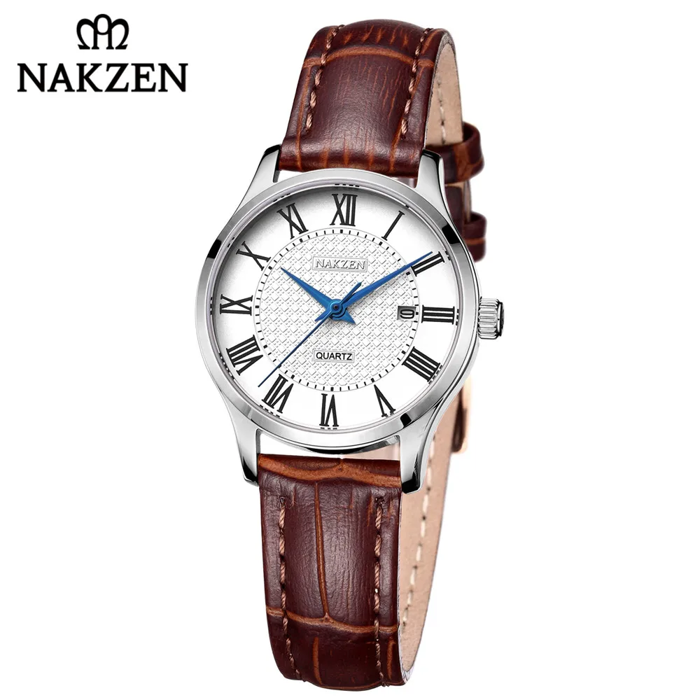 

NAKZEN Women Watches 2018 Top Fashion Leather Casual Watch Woman Business Dress Quartz Clock Ladies Sport Waterproof Wristwatch