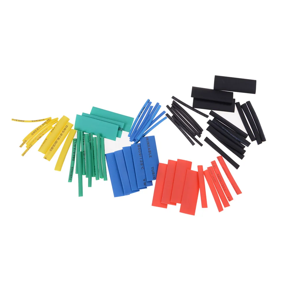 530Pcs Assorted 2:1 Polyolefin Heat Shrink Tube Assortment Wrap Sleeve Electrical Insulation Wire Cable Kit 5 Colors 8 Sizes