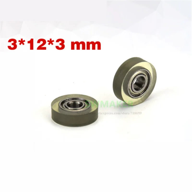 1pcs 3*10*3mm coated polyurethane PU wheel, mute and transparent, 683 bearing pulley, Printer and drawer roller wheel|Pulleys| - AliExpress