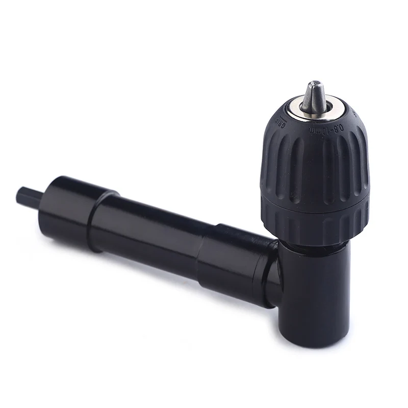 90 Degree Right Angle Keyless Chuck Impact Drill Adapter Electric Power Cordless Drill