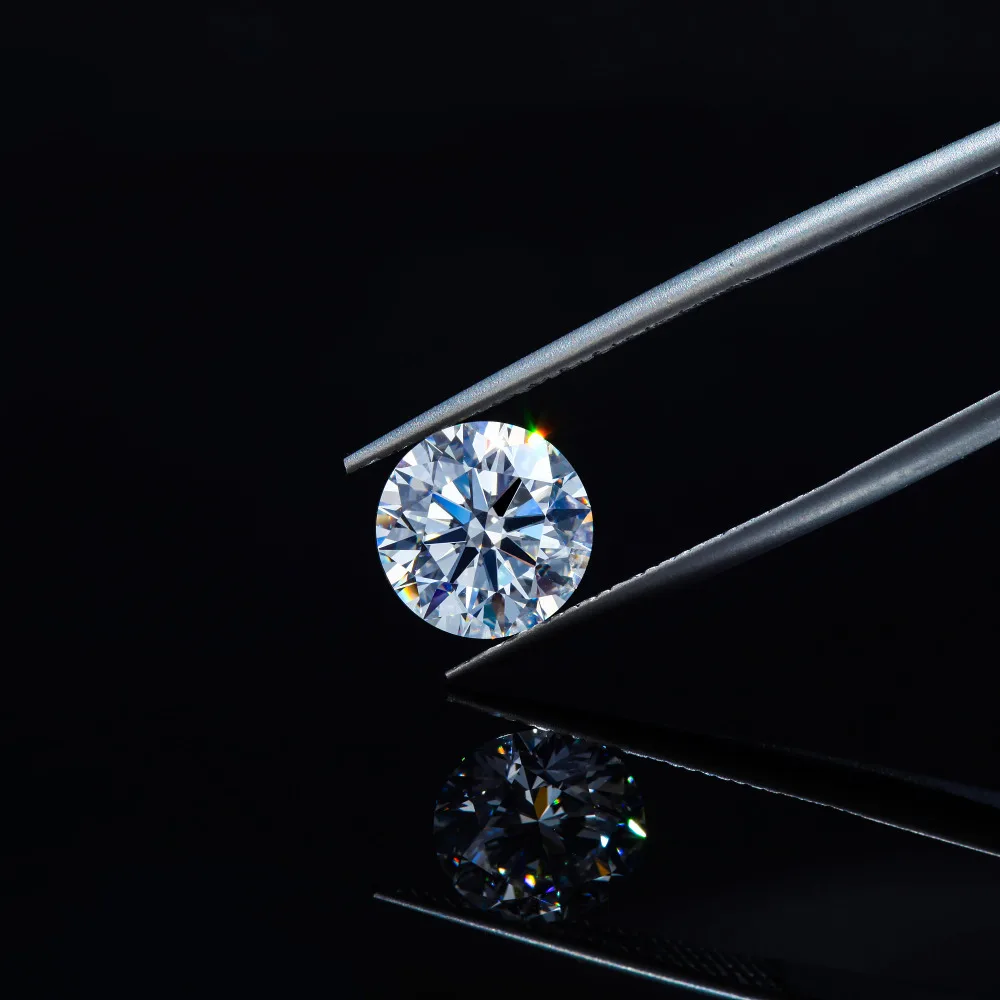 

Transgems 1 Piece D Color Excellent Hearts and Arrows Cut Moissanites 5.0mm Moissanite Diamond Loose Stone for Jewelry Making