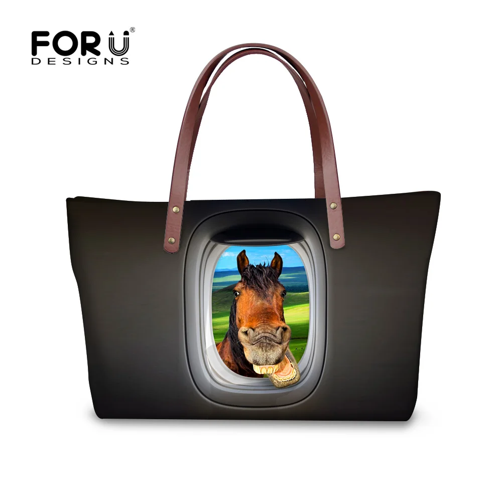 Мода, женская сумка, 3D животное, лошадь, печать, женская сумка через плечо, сумки через плечо, Повседневная Дамская сумочка высокого качества