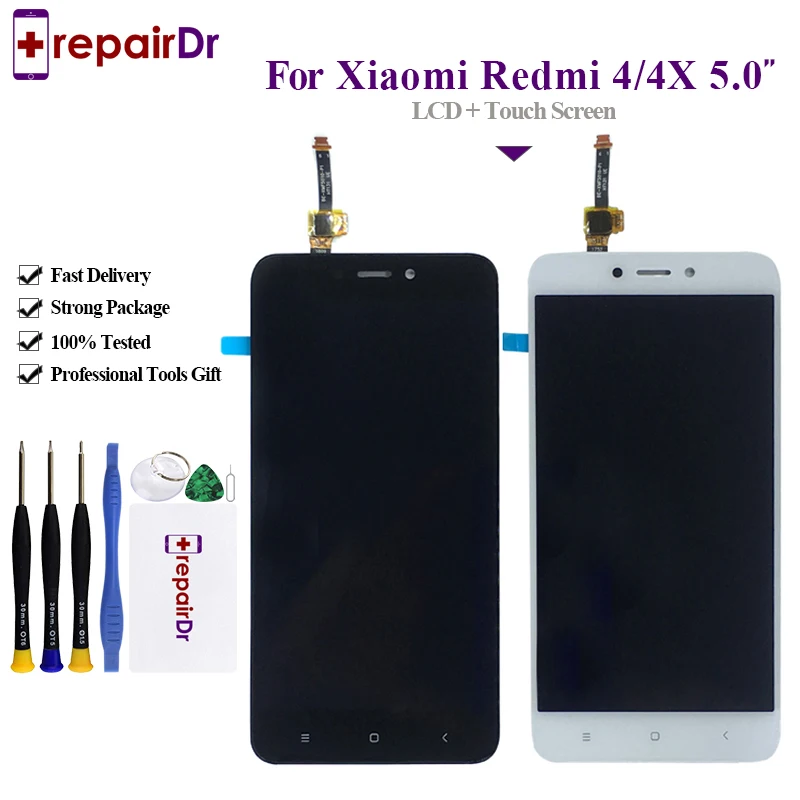 

5Pcs Original For Xiaomi Redmi 4X LCD Display with Frame Screen Touch Panel For Redmi 4X LCD digitizer Assembly For Redmi 4 Lcd