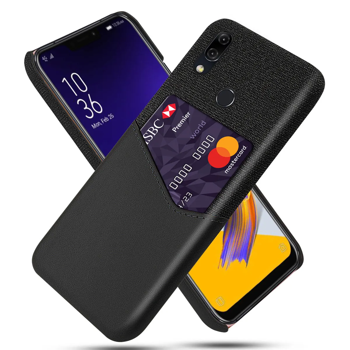 

Luxury Leather Hard Cloth With Card Protective Phone Cases for Asus Zenfone 5z ZS620KL Back Cover for Asus Zenfone 5 ZE620KL