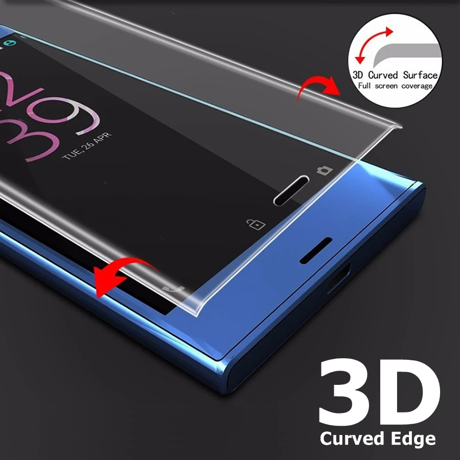 3D изогнутый полноэкранный защитный чехол для Sony Xperia XZ1 XZ2 Compact закаленное стекло XA1