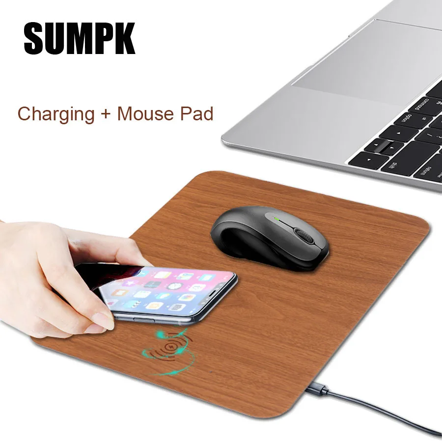 

SUMPK Mobile Phone Qi Wireless Charger Charging Mouse Pad Mat Charging for iPhone X 8 8Plus for Samsung S8 Plus S9 Note 8