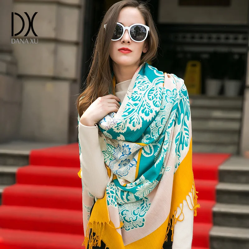 Luxury Brand Scarf Unisex 2017 Female Male Best Quality Wool Cashmere Scarf Pashmina Tassels