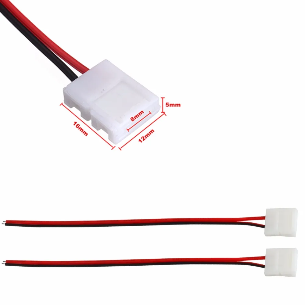 

OOTDTY 8/10mm 2-Pins PCB Connector Adaptor For 3528 5050 Single Color LED Strip Light