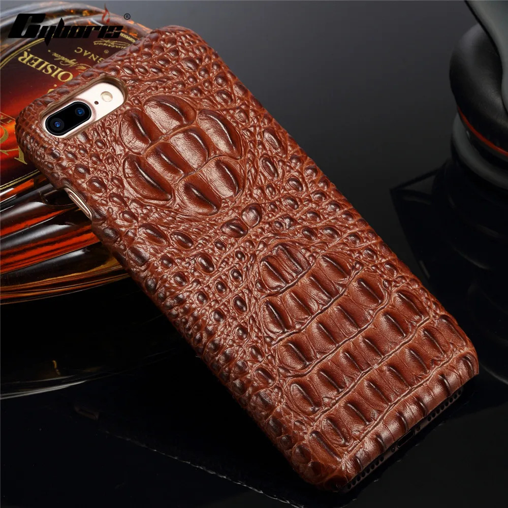 CYBORIS для iphone 6 6s 7 8 чехол из натуральной коровьей кожи чехол для iphone 6/6s/7/8/plus 3D задняя крышка с узором «крокодиловая кожа»
