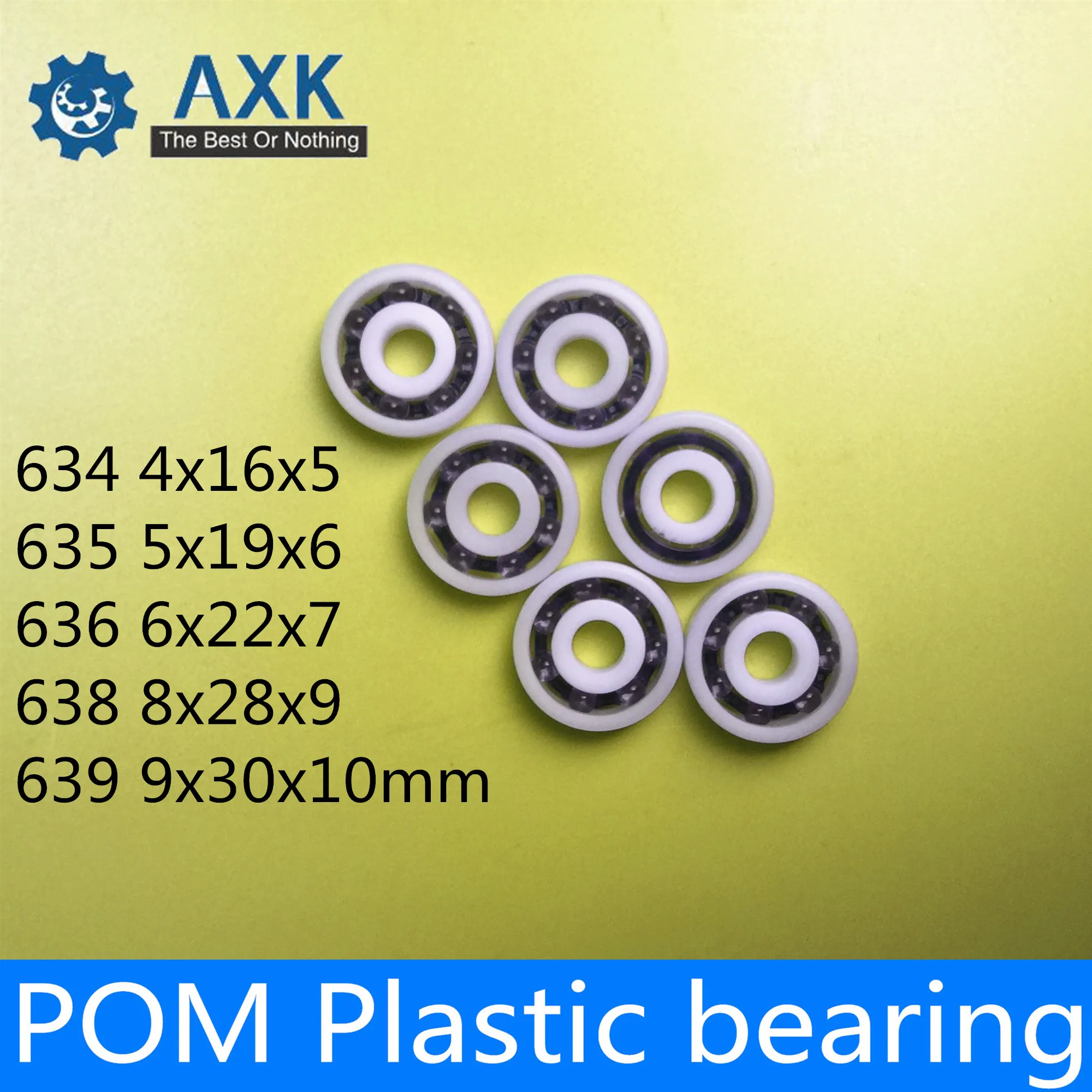 POM Bearing 634 635 636 638 639 ( 5 PCS ) Glass Balls Nylon Cage Plastic Ball Bearings