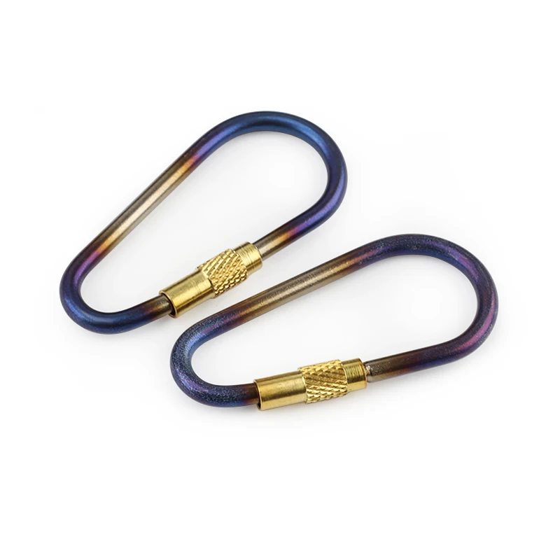 

2pcs Titanium Carabiners Outdoor Quickdraws Hanging Buckle Keychain Lock Camping Hook Climbing Accessories