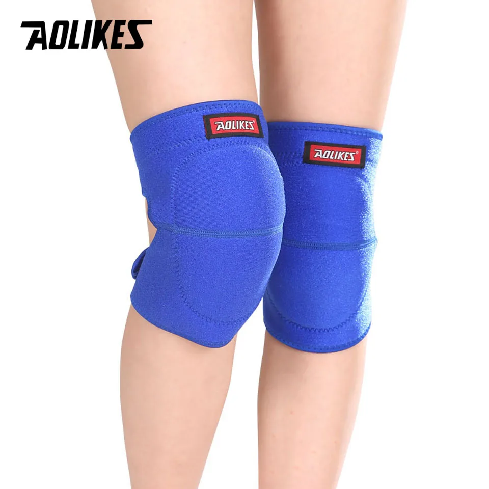 Blue AOLIKES 2 шт./лот волейбольные наколенники плотная губка Спортивная поддержка Наколенники для баскетбола танец joelheira rodilleras протектор - Цвет: Blue