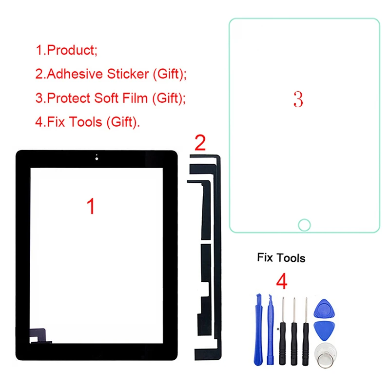 1 шт. абсолютно для Apple iPad 2 2nd Gen A1395 A1396 A1397 9," ЖК Внешний сенсорный экран дигитайзер переднее стекло+ клавишная панель