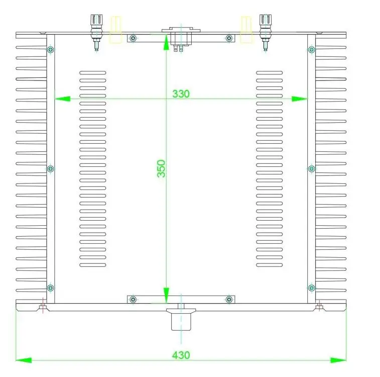 NEW4313 полностью алюминиевое шасси корпуса усилителя коробка с heatsink430* 130*361 мм