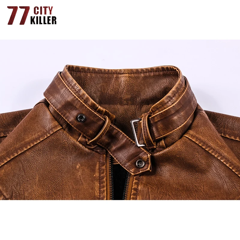 77City Killer мотоциклетная кожаная куртка для мужчин, европейский размер, S-XXL верхняя одежда, приталенная куртка из искусственной кожи, мужская куртка, Прямая поставка