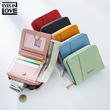 

Brand Desginer Women Wallet With Zipper Coin Pocket Card Holder Ladies Purse High Quality Small Wallets Female Short Carteras