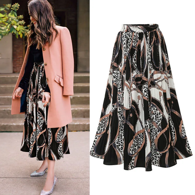 Дешевая качественная модная дизайнерская женская шифоновая юбка в европейском и американском стиле, удобная длинная юбка-трапеция с большим подолом SY1893