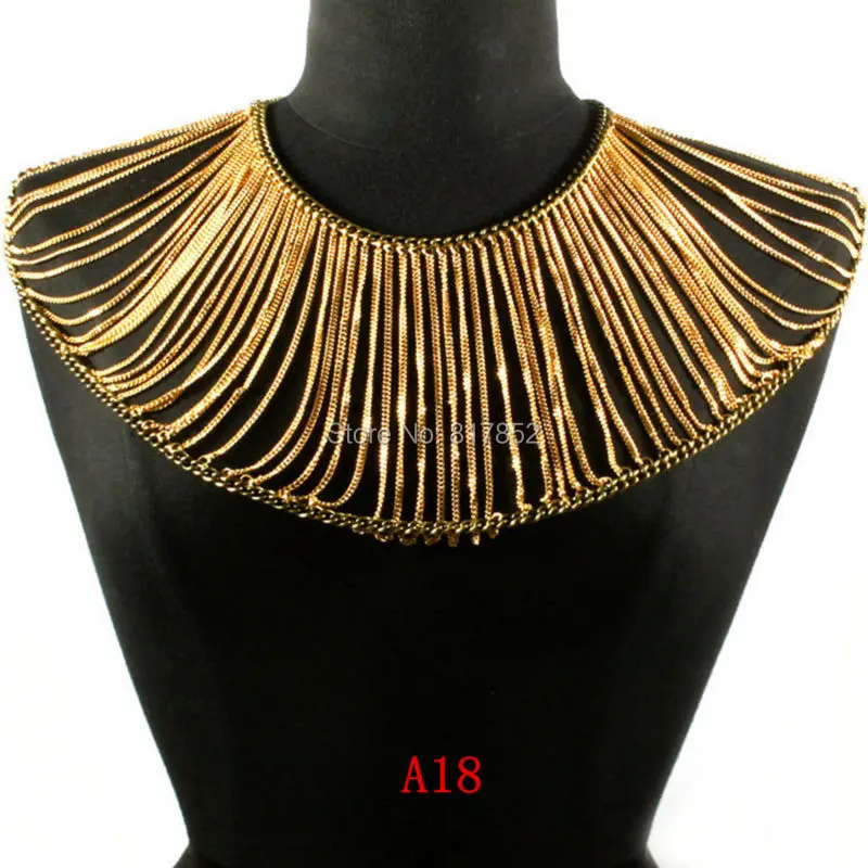 

STYLE A18 Gold colour CHAIN DOUBLE SHOULDERS CHAIN BODY JEWELRY 3 COLORS