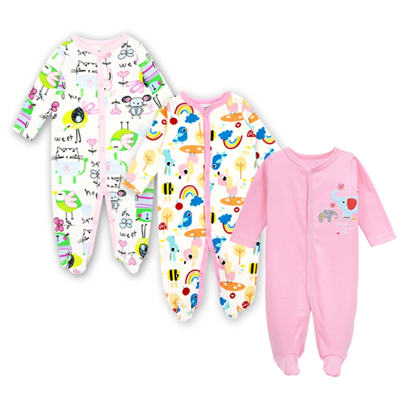 Buy Newborn Infant Baby Girl Footies Jumpsuit Long