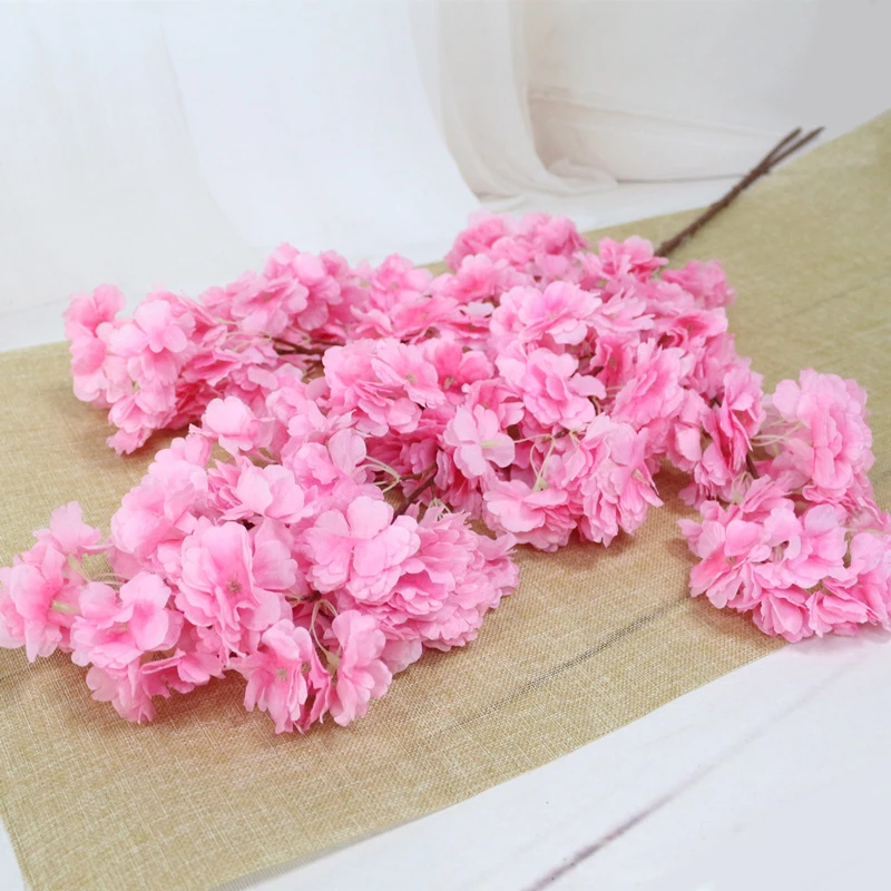 JAROWN Simulation Cherry Artificial Silk Fake Flowers Wedding Scene Decoration Photography Background Wall Decor Home Decoration (8)